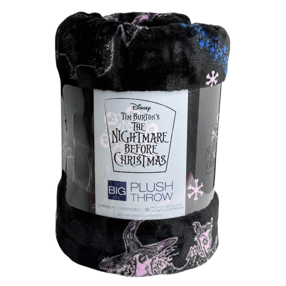Disney Blanket Throw Nightmare Before Christmas Black Pink Sally Jack Big One 6'